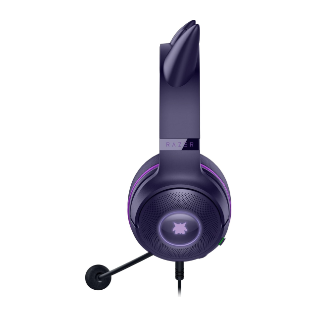 Diadema Alámbrica Razer Kraken Kitty V2 Edición Pokémon Gengar | Micrófono Unidireccional | Jack 3.5 mm / USB-A | PC / Nintendo Switch | RGB | Morado | RZ04-04730300-R3M1