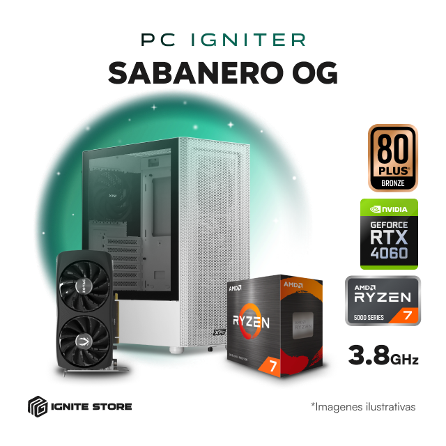 PC IGNITER SABANERO OG - AMD R7 5800X + RTX 4060