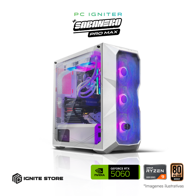 PC Igniter Sabanero Pro Max | R9 5900XT | RTX 5060 8GB | 32GB de RAM | SSD 1TB