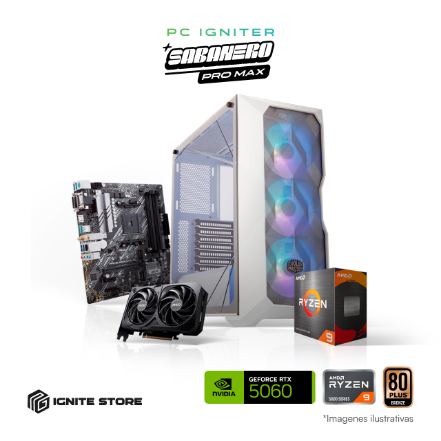 PC Igniter Sabanero Pro Max | R9 5900XT | RTX 5060 8GB | 32GB de RAM | SSD 1TB
