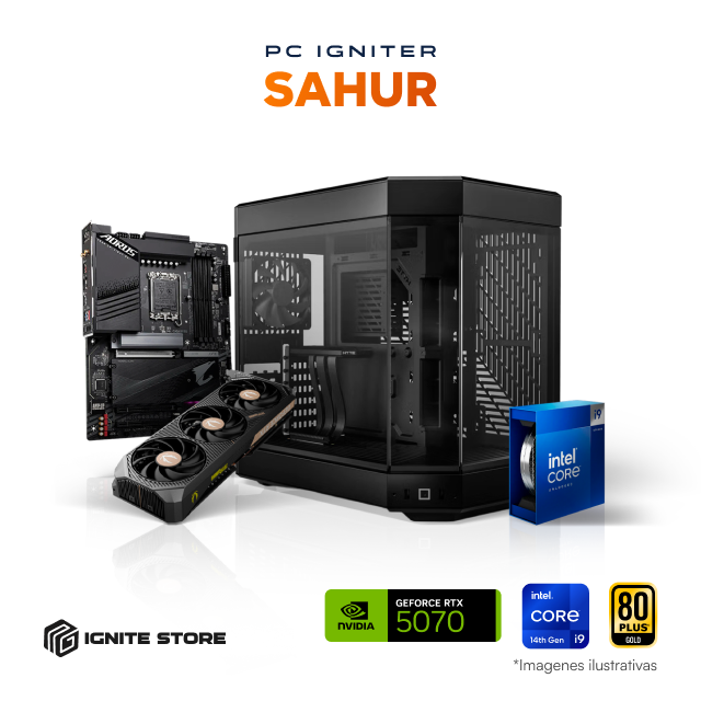 PC Igniter Sahur | Intel Core i9 14900K | RTX 5070 12GB | 64GB de RAM | SSD 1TB