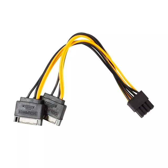 CABLE DE ENERGIA SATA A PCI-E DE 8 PINES PARA TARJETA DE VIDEO - SATA-PCIE-8PIN