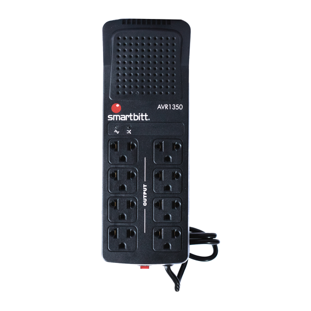 Regulador de Smartbitt R-Bitt 1350 | 1350VA / 675W | 8 Contactos | Regulador y Supresor de Picos | SBAVR1350