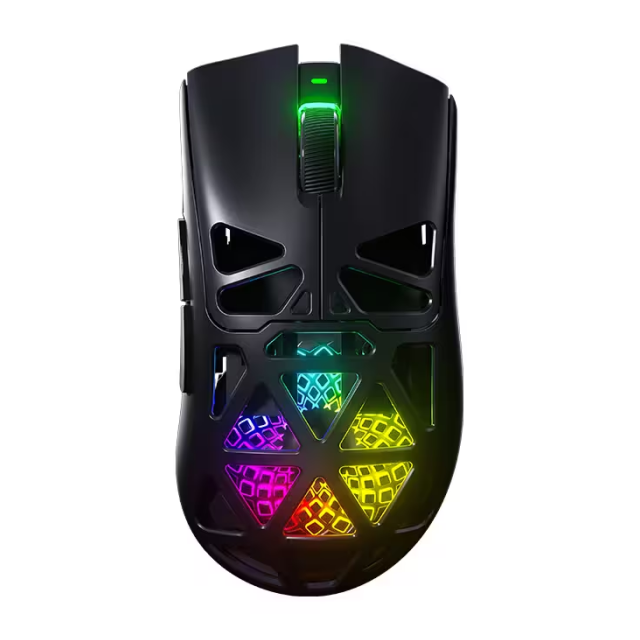 Mouse Gamer Inalámbrico AULA Wind SC620 | Máx. 12000 DPI | 1000Hz | Sensor Óptico PixArt PAW3311 | 67g | 8 Botones | 2.4GHz / Bluetooth / USB | RGB | Negro | SC620 Black