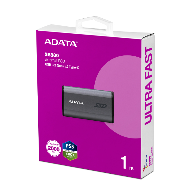 Unidad de Estado Sólido Externa ADATA SC750 | 1TB | USB 3.2 | Gris | SC750-1000G-CCBK