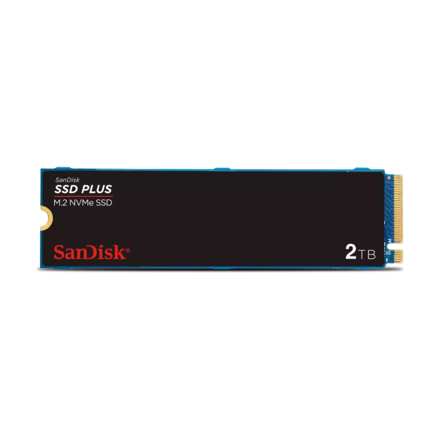 Unidad SSD SanDisk SSD PLUS | 2TB | M.2 NVMe | PCIe Gen 3.0 | Lectura 3200MB/s | Escritura 3000MB/s | SDSSDA3N-2T00-G26​