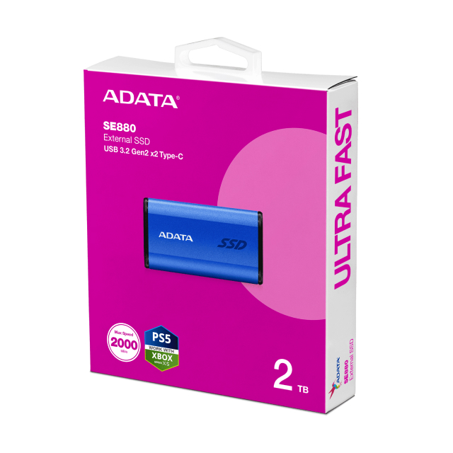 Unidad de Estado Sólido Externa ADATA SE880 | 2TB | USB 3.2 | Azul | AELI-SE880-2TCBU