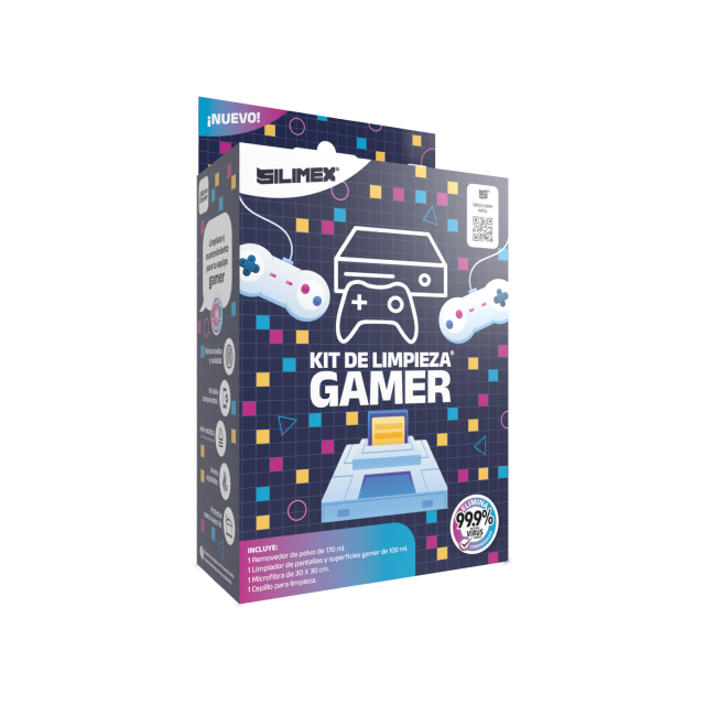 Kit de Limpieza Gamer Silimex | Incluye: 1 Removedor de 170ml / 1 Limpiador de Pantallas 100ml / 1 Microfibra de 30x30 / 1 Cepillo Para Limpieza | 7503018454030