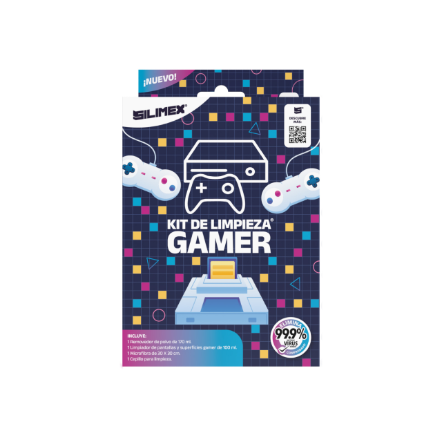 Kit de Limpieza Gamer Silimex | Incluye: 1 Removedor de 170ml / 1 Limpiador de Pantallas 100ml / 1 Microfibra de 30x30 / 1 Cepillo Para Limpieza | 7503018454030