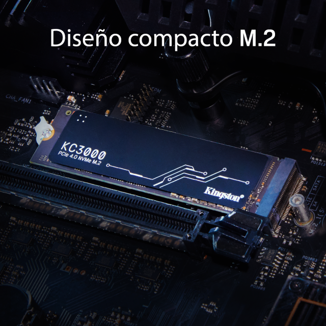 Unidad SSD Kingston KC3000 | 2 TB | M.2 | NVMe | 7,000 MB/s Escritura | 7,000 MB/s Lectura | PCI Express 4.0 | SKC3000D/2048G