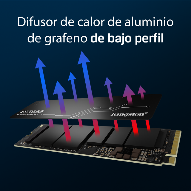Unidad SSD Kingston KC3000 | 2 TB | M.2 | NVMe | 7,000 MB/s Escritura | 7,000 MB/s Lectura | PCI Express 4.0 | SKC3000D/2048G