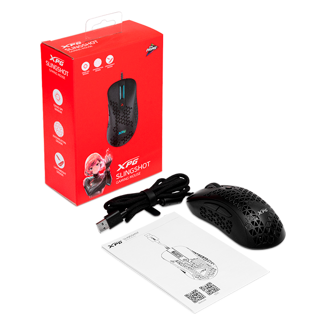 MOUSE ALAMBRICO ADATA XPG SLINGSHOT RGB 12,000 DPI  - SLINGSHOT-BKCWW