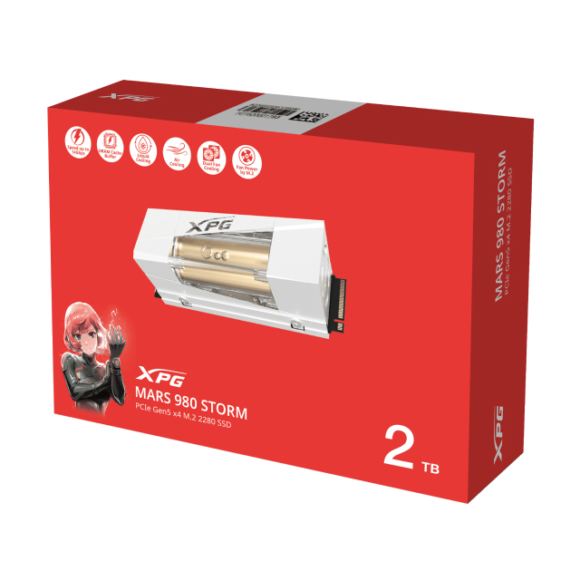Unidad SSD ADATA XPG MARS 980 STORM | 2TB | M.2 | PCIe 5 | NVMe 2.0 | 14000MB/s Lectura | 13000MB/s Escritura | Blanco | SMAR-980S-2TCI