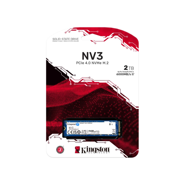 Unidad SSD Kingston SNV3S | 2TB | NVMe PCIe4 | M.2 | 6,000MB/s Lectura | 5,000MB/s Escritura | SNV3S/2000G