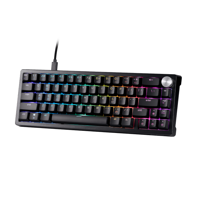 Teclado Mecánico Alámbrico ADATA XPG SORCERER MINI | 65% | Switch XPG Red | Perilla de Volumen | Cable USB-C Desmontable | Inglés | RGB | Negro | SORCERER MINIRD-BKCES