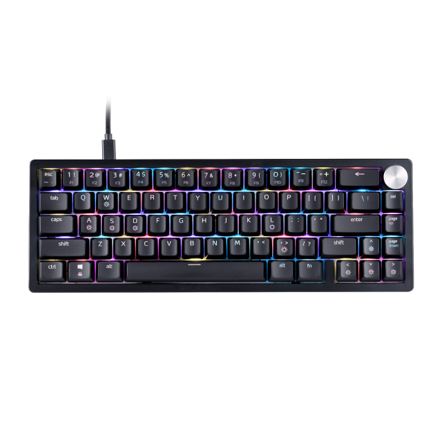 Teclado Mecánico Alámbrico ADATA XPG SORCERER MINI | 65% | Switch XPG Red | Perilla de Volumen | Cable USB-C Desmontable | Inglés | RGB | Negro | SORCERER MINIRD-BKCES
