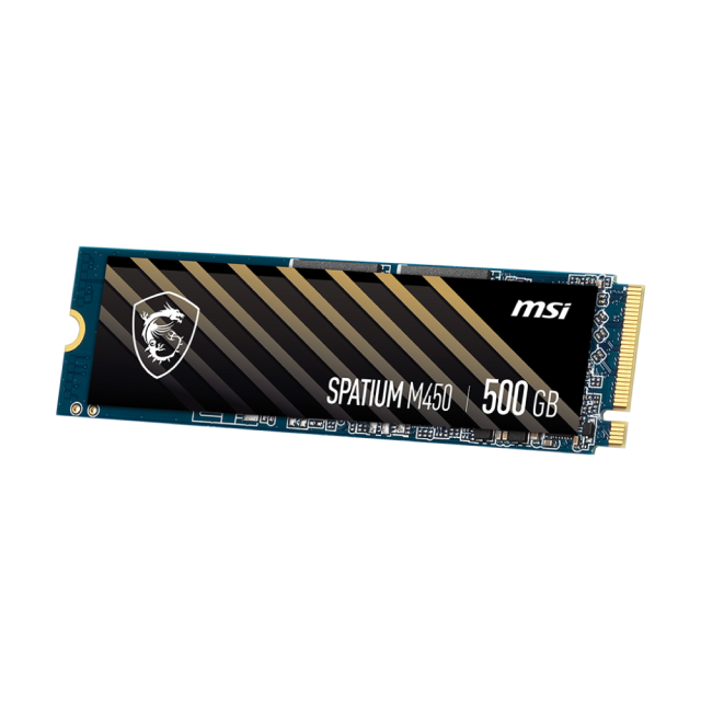 Unidad SSD MSI SPATIUM M450 | 500 GB | M.2 | NVMe | 2,000 MB/s Escritura | 3,000 MB/s Lectura | PCI Express 4.0 | SPATIUM M450 PCIE 4.0 NVME M.2 500GB V1