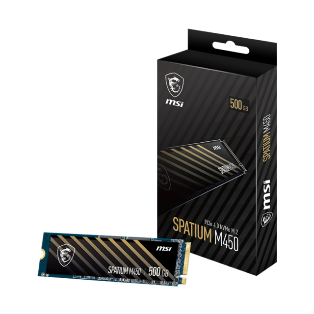 Unidad SSD MSI SPATIUM M450 | 500 GB | M.2 | NVMe | 2,000 MB/s Escritura | 3,000 MB/s Lectura | PCI Express 4.0 | SPATIUM M450 PCIE 4.0 NVME M.2 500GB V1