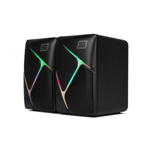 Bocinas Vorago SG SPK-108 | 3.5 mm | Sonido Estereo | RGB | 6 W | SPK-108