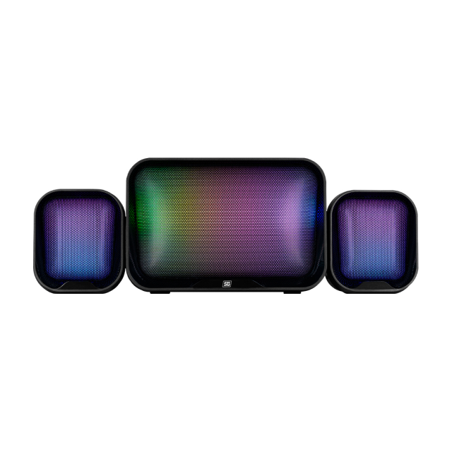 Bocina con RGB Vorago SPK-255 STG | USB 2.1 | Entrada Aux 3.5mm | Subwoofer | Estereo | SPK-255