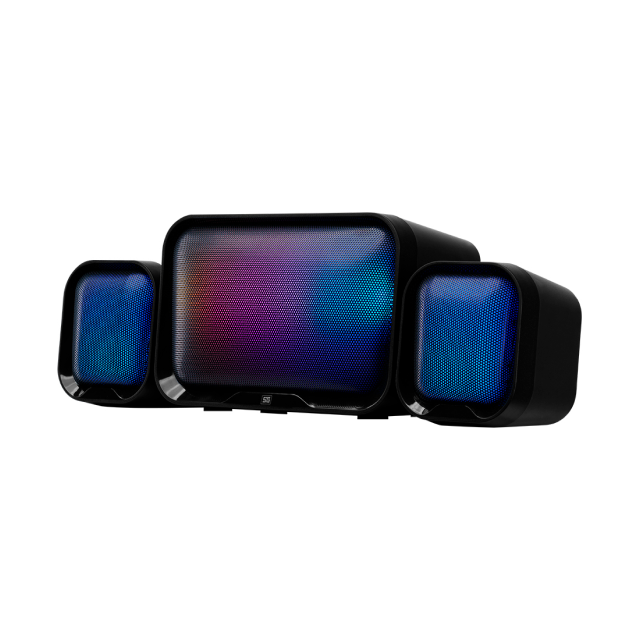 Bocina con RGB Vorago SPK-255 STG | USB 2.1 | Entrada Aux 3.5mm | Subwoofer | Estereo | SPK-255