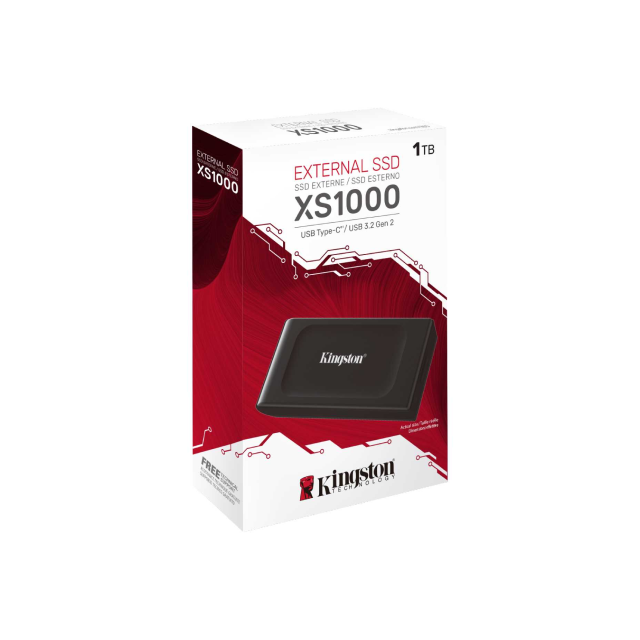 Unidad de Estado Sólido Externa Kingston SSD XS1000 | 1Tb | USB 3.2 Gen 2 | Color Negro | SXS1000/1000G