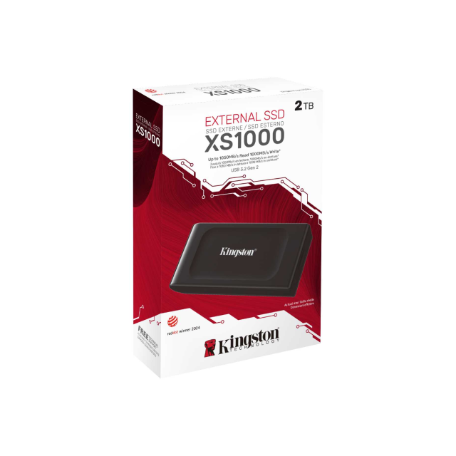 Unidad de Estado Sólido Externa Kingston SSD XS1000 | 2Tb | USB 3.2 Gen 2 | Color Negro | SXS1000/2000G