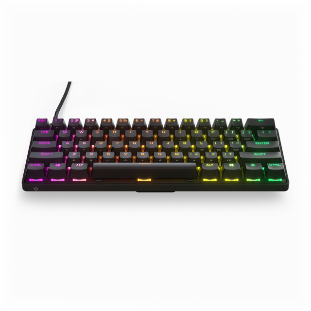 Teclado mecánico alámbrico SteelSeries Apex Pro Mini | 60%  | Negro | RGB | Switch OmniPoint 2.0 Ajustable | Inglés | KB-00017