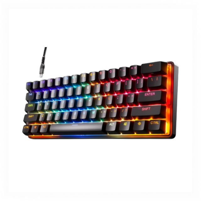 Teclado mecánico alámbrico SteelSeries Apex Pro Mini | 60%  | Negro | RGB | Switch OmniPoint 2.0 Ajustable | Inglés | KB-00017