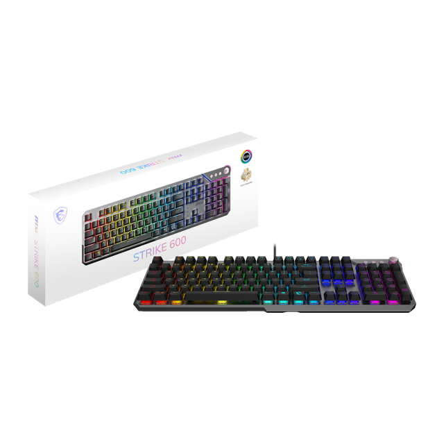 Teclado Alámbrico MSI STRIKE 600 | Full Size | Mecánico | Switch Silencioso | USB 2.0 | RGB | STRIKE 600 SILENT US GAMING KEYBOARD