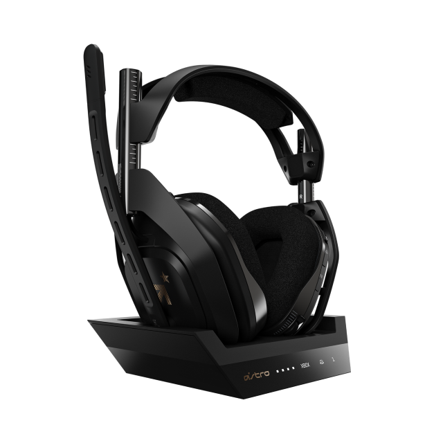 Diadema Inalámbrica Astro A50 | Micrófono Unidireccional | Audio DOLBY y DOLBY ATMOS | Estación de carga incluida | Xbox Series X/S / PC / MAC | Color Negro/Dorado | 939-001681