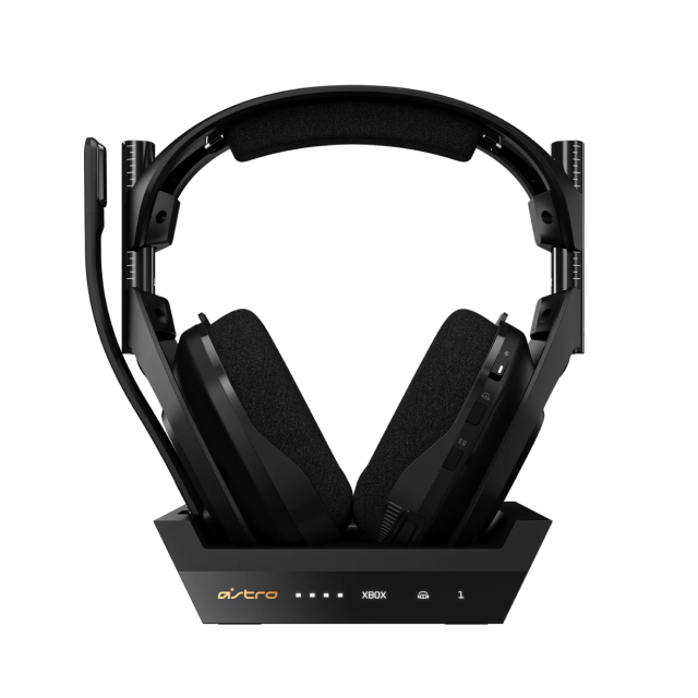 Diadema Inalámbrica Astro A50 | Micrófono Unidireccional | Audio DOLBY y DOLBY ATMOS | Estación de carga incluida | Xbox Series X/S / PC / MAC | Color Negro/Dorado | 939-001681