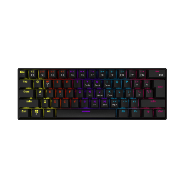 Teclado Alámbrico Mecánico Adata XPG Summoner Mini | 60%  / 61 Teclas | RGB | Switch OUTEMU Blue | USB  Tipo-C | Versión en Español | Color Negro | SUMMONERMINI61BL-BKCES