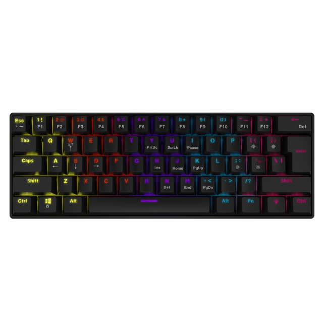 TECLADO ALAMBRICO MECANICO ADATA XPG SUMMONER MINI NEGRO 60% SWITCH BLUE (INGLÉS) / SUMMONERMINI61BL-BKCES