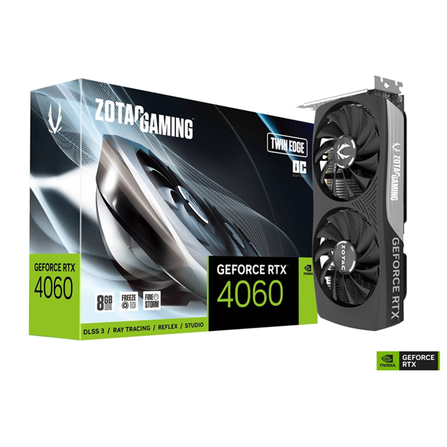 Tarjeta de video Zotac Gaming GeForce RTX 4060 8GB Twin DLSS 3 GDDR6 - ZT-D40600H-10M