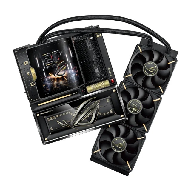 Bundle PC Gaming ASUS ROG 20th Anniversary | Tarjeta Madre ROG Crosshair X870E Edition 20 | Enfriamiento Líquido AIO ROG | GeForce RTX 5090 Astral 20th Anniversary | Gabinete ROG GR20 Edition 20 | Fuente de Poder ROG Thor 3000W Titanium III 