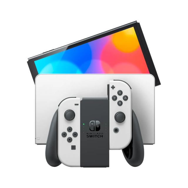 Consola Nintendo Switch OLED | Color Blanco | Pantalla de 7'' | 64GB | Puerto LAN integrado | HEG-S-KAAAA