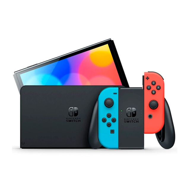 Consola Nintendo Switch OLED | Color Neon / Negro | Pantalla de 7'' | 64GB | Puerto LAN integrado | HEG-S-KBAAA