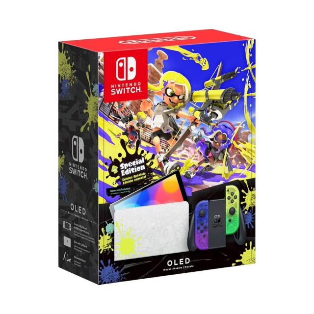 Consola Nintendo Switch OLED Splatoon 3 Special Edition | Pantalla de 7'' | 64GB | Puerto LAN integrado | HEG-S-KAAA