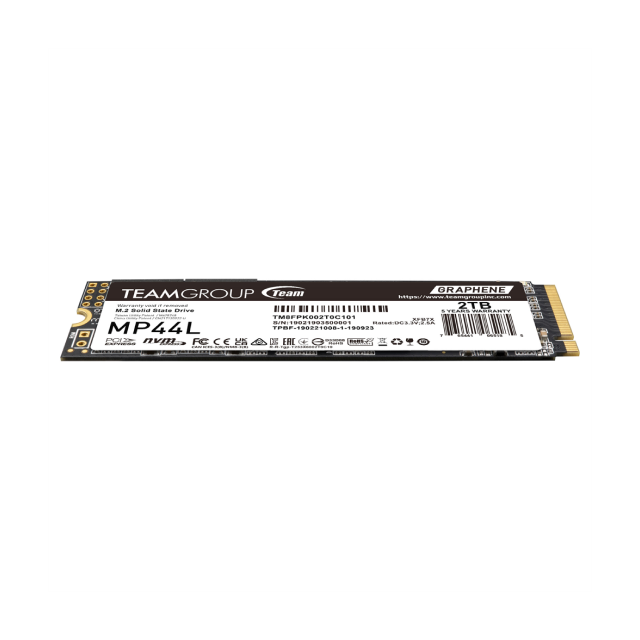 Unidad SSD TeamGroup MP44L | 2TB | M.2 | PCIe 4.0 | 4800MB/s Lectura | 4400MB/s Escritura | 1200TBW | TM8FPK002T0C101