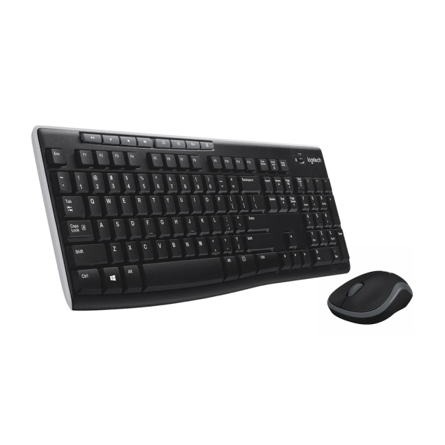 Kit de Teclado y Mouse Logitech MK270 | Inalámbrico |  Botones de Acceso Multimedia | Teclado Baterías AAA  / Mouse Baterías AA (Incluidas)| Negro | 920-004432