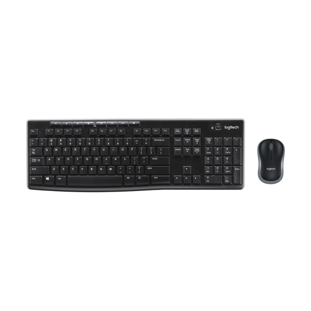 Kit de Teclado y Mouse Logitech MK270 | Inalámbrico |  Botones de Acceso Multimedia | Teclado Baterías AAA  / Mouse Baterías AA (Incluidas)| Negro | 920-004432