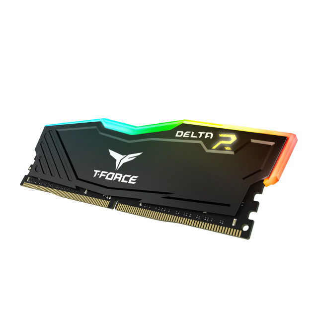 Kit de Memoria RAM TeamGroup T-Force DELTA RGB DDR4 DESKTOP MEMORY BLACK | 16GB (2 x 8GB) | DDR4 | 3200 MT/s | CL16 | XMP / EXPO | RGB | Negro | TF3D416G3200HC16FDC01