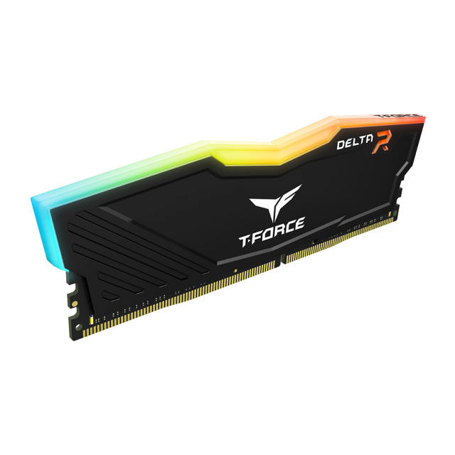 Kit de Memoria RAM TeamGroup T-Force DELTA RGB DDR4 DESKTOP MEMORY BLACK | 16GB (2 x 8GB) | DDR4 | 3200 MT/s | CL16 | XMP / EXPO | RGB | Negro | TF3D416G3200HC16FDC01