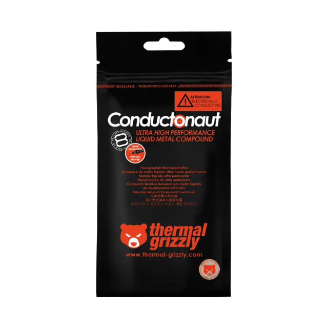 Metal Líquido Thermal Grizzly Conductonaut | 5 g | -50°C a +200°C | Plata | TG-C-005-R
