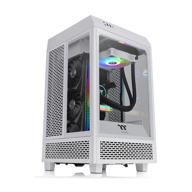 Gabinete Mini Tower Thermaltake The Tower 100 | Mini-ITX | Cristal Templado x 3 (4mm) | Snow Edition | Blanco | CA-1R3-00S6WN-00