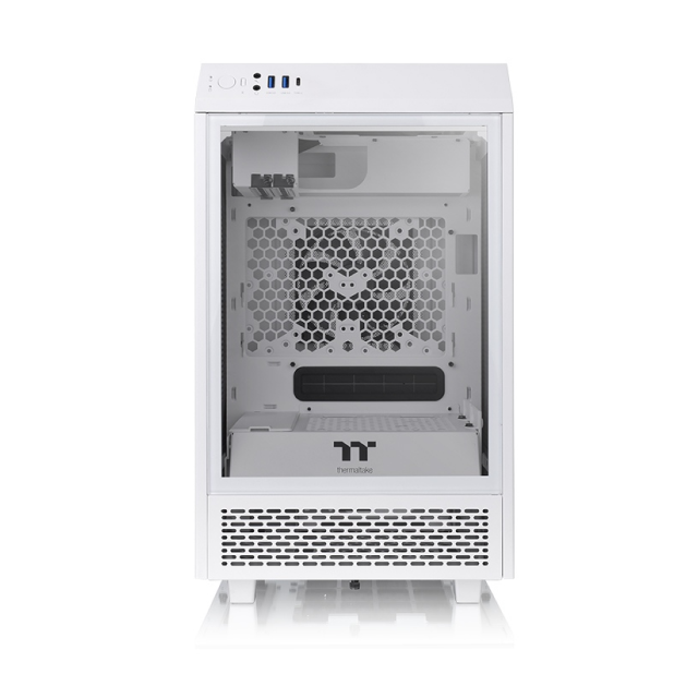 Gabinete Mini Tower Thermaltake The Tower 100 | Mini-ITX | Cristal Templado x 3 (4mm) | Snow Edition | Blanco | CA-1R3-00S6WN-00