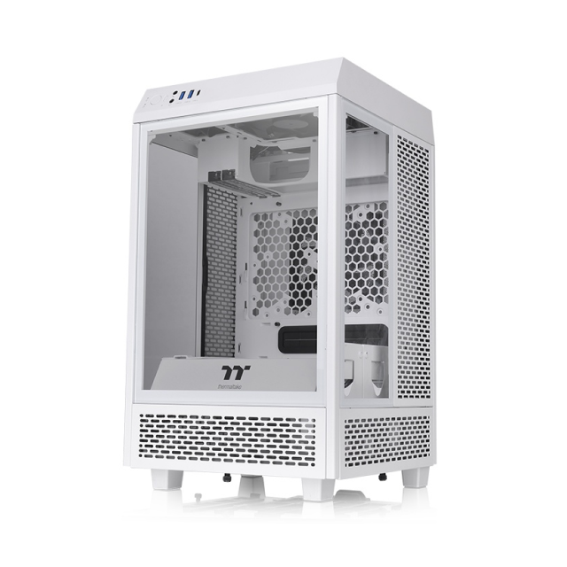 Gabinete Mini Tower Thermaltake The Tower 100 | Mini-ITX | Cristal Templado x 3 (4mm) | Snow Edition | Blanco | CA-1R3-00S6WN-00