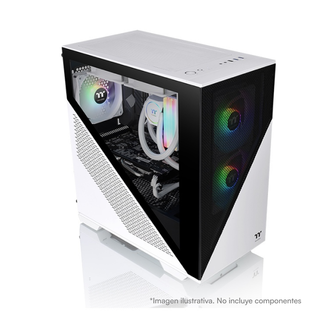 Gabinete Thermaltake Divider 170 TG Snow ARGB | Micro Tower | Cristal Templado 3mm | Ventiladores ARGB 120mm Presintalados x 2| Color Blanco - Negro | CA-1S4-00S6WN-00