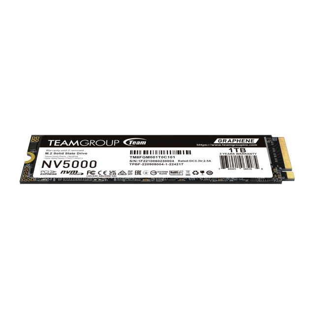Unidad SSD TeamGroup NV5000 | 1 TB | M.2 | 1,900 MB/s Escritura | 4,500 MB/s Lectura | PCI Express 4.0 | TM8FGM001T0C101